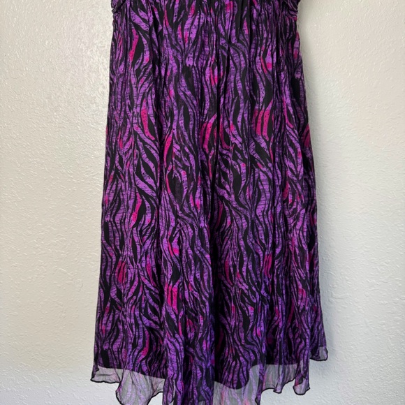 Express purple silk Y2K strapless animal print mini dress 8 - Picture 4 of 11